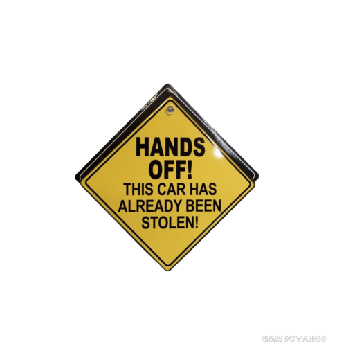 Ženklas - kortelė "Hands off"